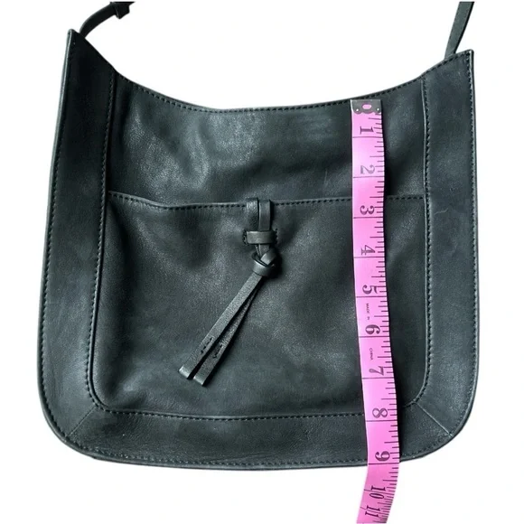 Lucky Brand Genuine Leather Black Crossbody Adjustable Strap Purse - Picture 12 of 13